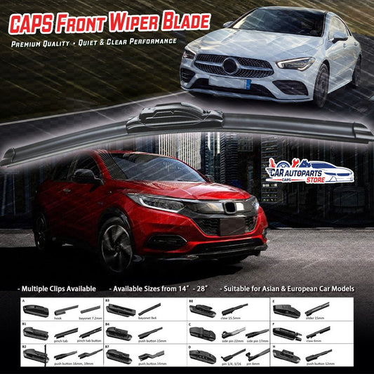 Premium Automotive Car Wiper | Quiet & Clear Performance | SUITABLE FOR ASIAN AND EUROPEAN MODELS
