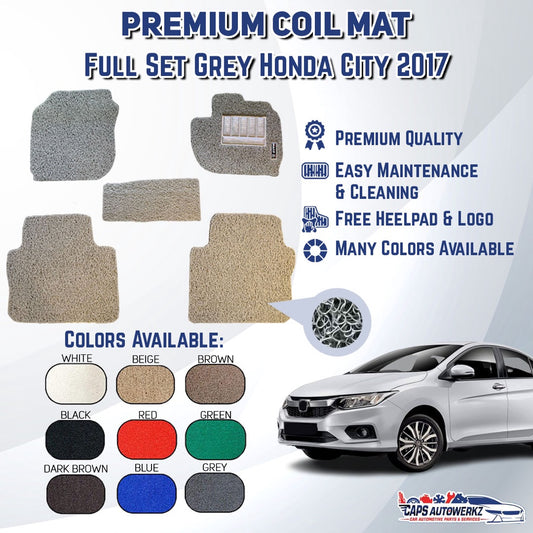Premium Customized Single Color Coil Car Mats Honda City