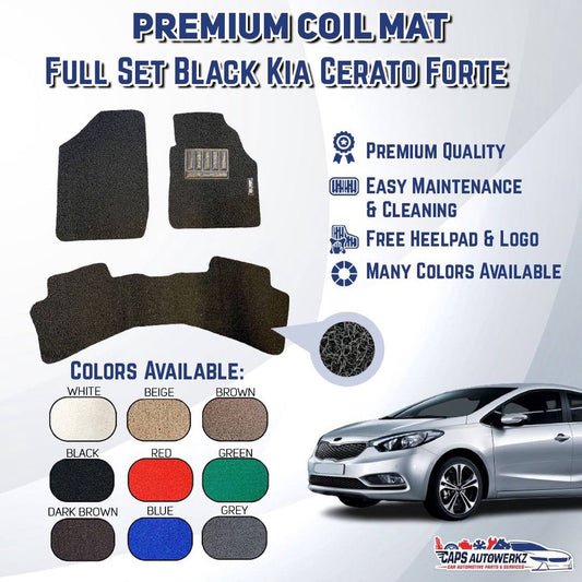 Premium Customized Single Color Coil Car Mats Kia Cerato Forte